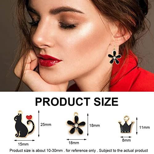 30Pcs Enamel Charms Assorted Pendants Kit DIY Earrings Neckla